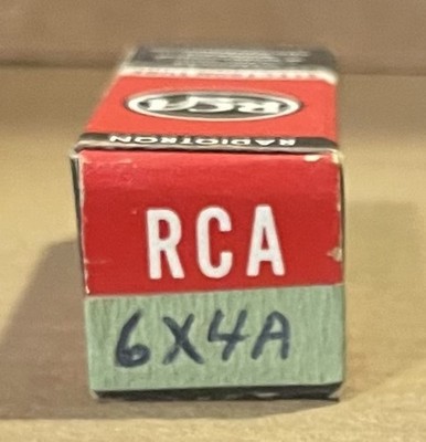 RCA ELECTRON TUBE 6X4A, MAY OR MAY NOT BE WORKING, USED, AS IS.