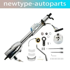 For 28" Tilt Automatic Steering Column w/ Key & Wheel Adapter Hot Rod Chrome