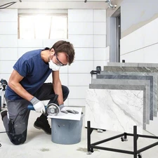 12-tier Tile Sample Display Stand, Standing Slotted Flooring Display Shelf,