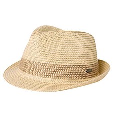 Packable Straw Fedora Panama Sun Summer Beach Hat Cuban Large 16010 beige