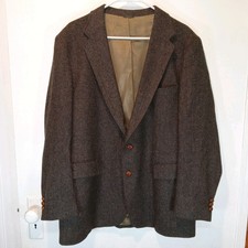 VTG Levi Strauss Blazer Mens Tailored Classics 100 Wool Herringbone Tweed Sport