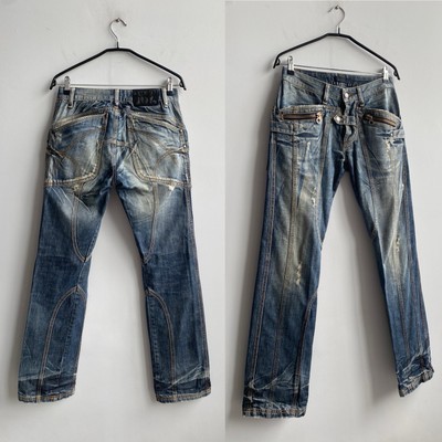 Vintage Avant Garde ABSOLUT JOY 00s Y2K Denim Men s Jeans Blue Raw Size XS/S