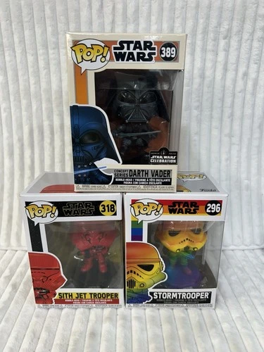 funko pop lot Of 3 Star Wars Darth Vader New Stormtrooper