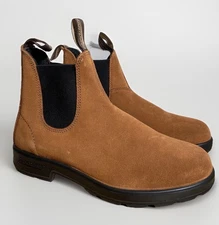 Blundstone Saddle Brown Suede Chelsea Boots Mens 8.5 Leather Pull On