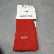 Alo Yoga Socks Unisex Sz S Half Crew Understated Red