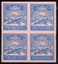 Philatélie polaire 1900-2000 Neuf ** 100% Bloc de quatre CENDRILLON, POSTE POLAI