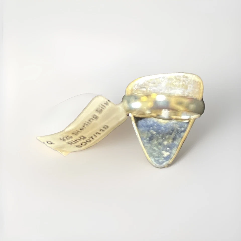 Pedra preciosa turquesa triangular feita à mão prata esterlina 925 ostra espinhosa NA - Imagem 3 de 4