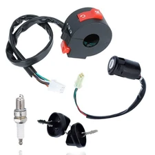 3 Function Left Starter Switch Assembly+4 Wires Ignition Key with Cap... 