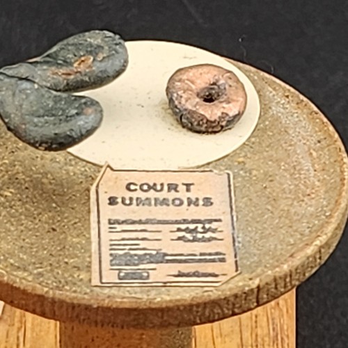 Vintage Greg Quayle Metal Sand Flea Cop Police Sculpture Figurine Court Summons - Picture 6 of 13