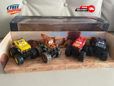 #ad 4Pcs Disney Pixar Cars Set off Road Vehicle Pullback Cars Alloy Car Model Set $41.89