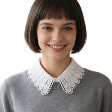 Cute Fake Collar Detachable Dickey Collar Blouse Half Shirts Peter Pan Collar...