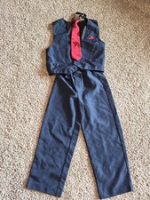 Boys Size 5 Suit with Pants Vest and Tie Navy Blue George Brand