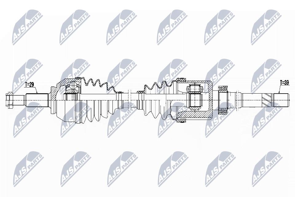 NTY NPW-PL-059 Drive Shaft for Fiat Nissan Opel Renault Right Front Axle