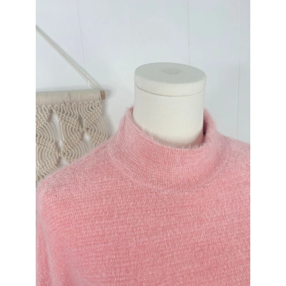 Suéter Sanctuary Rosa Pestañas Tejido Cuello Simulado Mujer Mediano Felpa Popover Foto 2 de 4