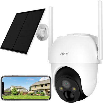 WiFi Security Camera Outdoor 2K 360° HD Solar & Battery Powered Smart Detection