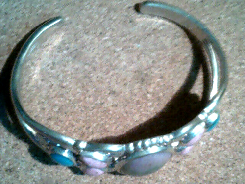 STERLING SILVER Carolyn Pollack Rhodonite? and Turquoise SOUTHWEST Cuff Bracelet - Picture 2 of 6