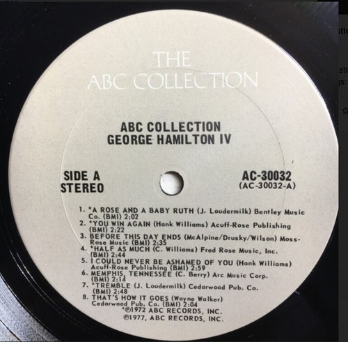 George Hamilton IV LP "The ABC Collection" ©1977 Records + Photo NEW & Unplayed - Picture 3 of 9