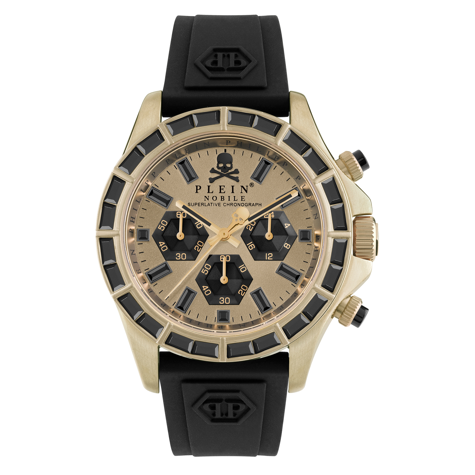 Philipp Plein Men's Watch NOBILE RACING PWVAA0223 Chrono Silicone Black