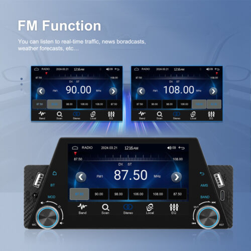 Single 1Din TouchScreen Car Stereo Radio MP5 Bluetooth For Apple/Android CarPlay - Picture 5 of 22