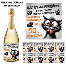 Aufkleber Sektflasche Bierflasche Geburtstag 18 20 30 40 50 60 70 80 90  - D447