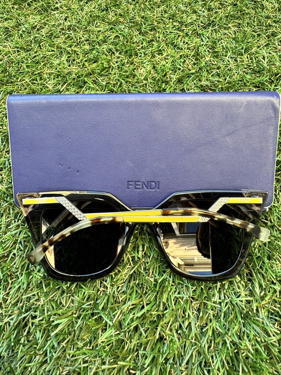 FENDI IRIDIA 52MM FF0060/S MIRRORED CAT EYE BLUE YELLOW  display picture 1