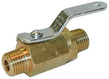 Full Port Brass Mini Ball Valve 1/4 NPT Male W/ Internal Viton Seat