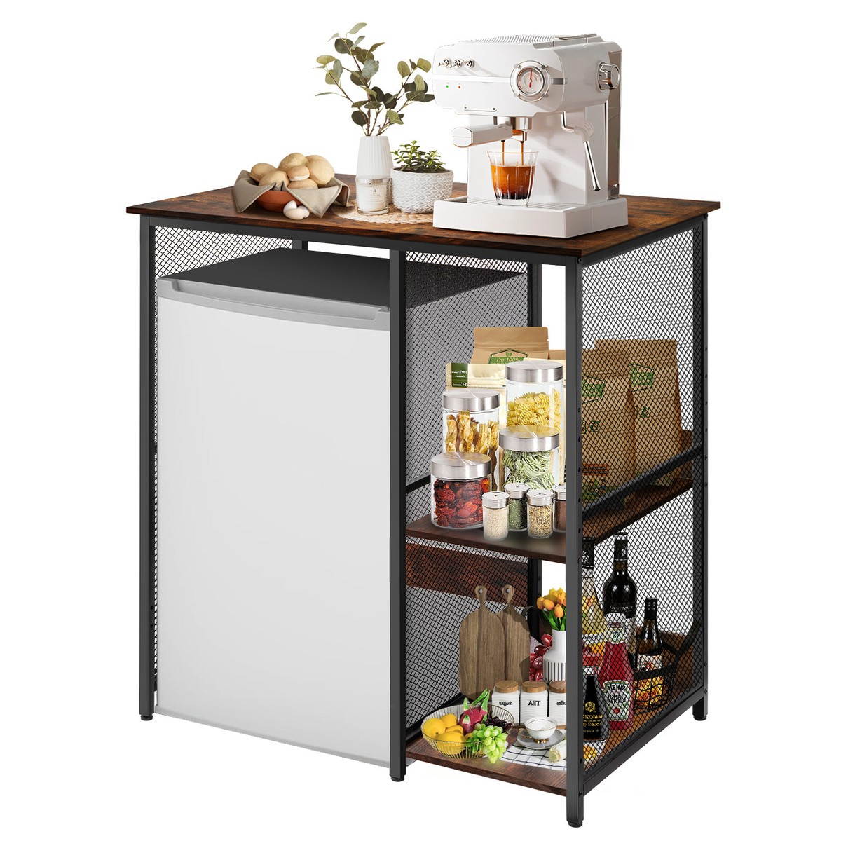 4-Tier Mini Fridge Stand With Storage,Mini Fridge | Ubuy - View #6