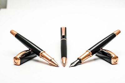 Special Holidays Gift Set Monteverde Impressa Black Gold Fountain Pen Ballpoint