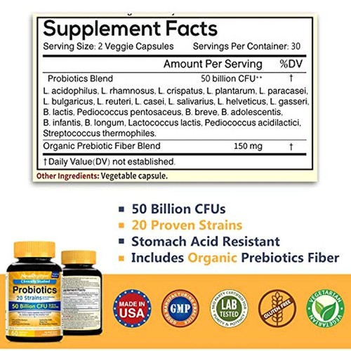NewRhythm Probiotics 50 Milliarden KBE 20 Sorten, 60 pflanzliche Kapseln - Bild 3 von 7