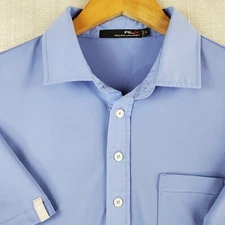 RLX Ralph Lauren Medium Mens Long Placket Pocketed Short Sleeve Golf Polo Shirt