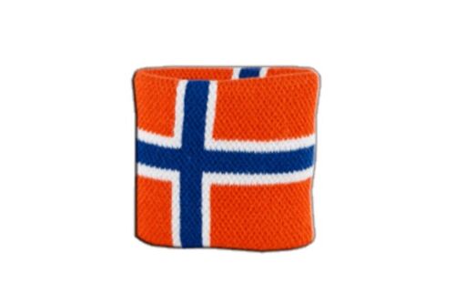 Schweißband Fahne Flagge Norwegen 7x8cm Armband für Sport 2er Set  - Picture 1 of 1
