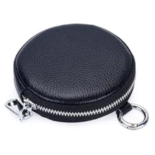  1 Pcs Leather Zipper Coin Purse Wallet With Keychain, Coin Organizer, Change 