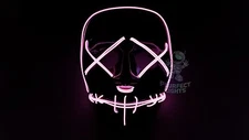 Light Up LED PINK PURGE Party Rave DJ Festival Halloween Costume Handmade MASK!!