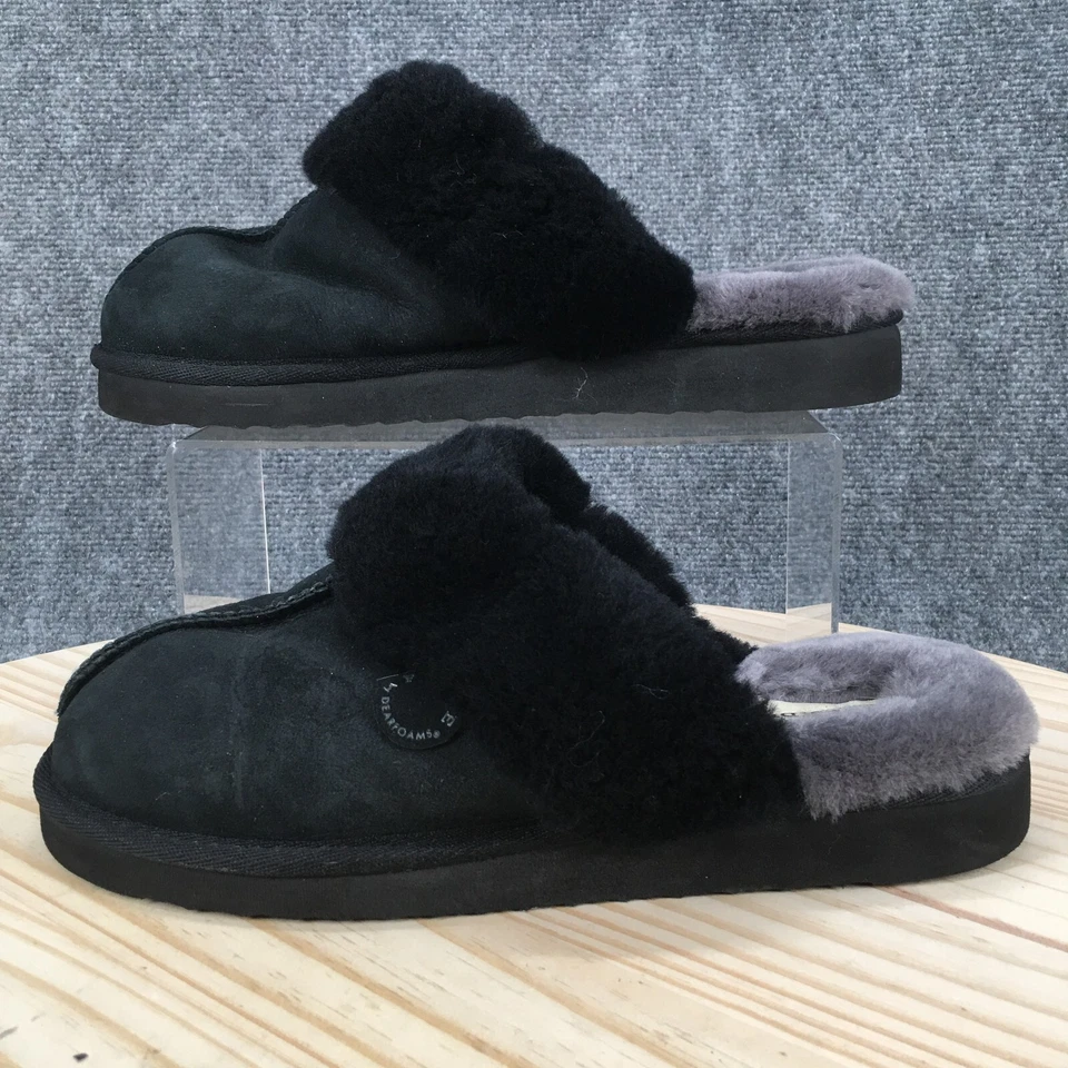 Zapatillas Fireside By Dearfoams para mujer 10 Loki II House Mule negras sin cordones NUEVAS Foto 2 de 4