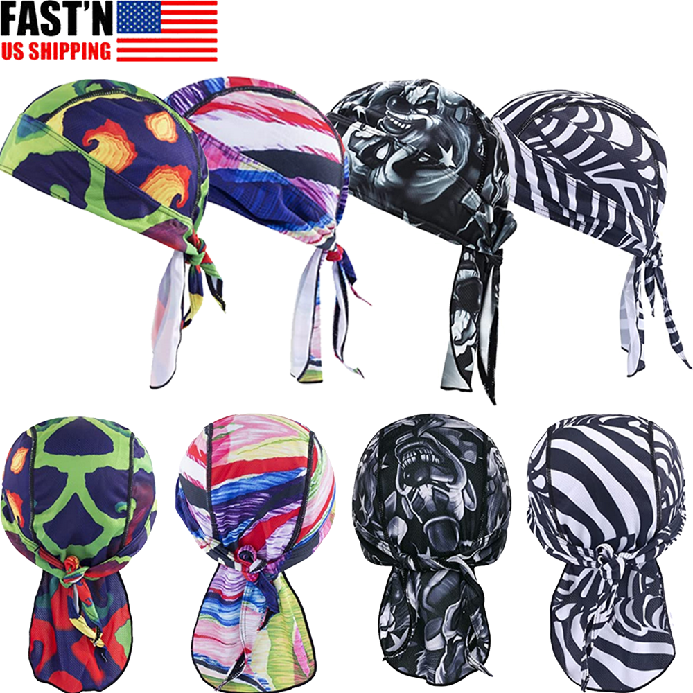 Yin Yang Durag Doo Rag Motorcycle Skull Cap Headwrap Biker Fun 