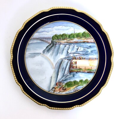 Lindner Bavaria Cobalt Joseph Neubauer 'Niagara Falls', Limited Ed. Plate, #27