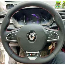For Renault Kadjar Koleos Megane Hand-stitched Leather Car Steering Wheel Cover