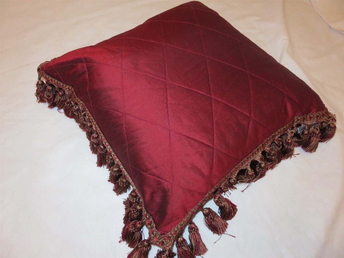 Isabella collection MARIA CHRISTINA Red Silk Diamond Deco pillow