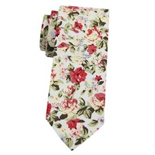 Men's Skinny Tie, Cotton Floral Ties for Men Wedding B Yellow White Red Floral