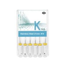 6Pcs Dental Hand Use K-Files 21/25mm Stainless Steel Endo Root Canal Files #15