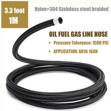 3.3 foot/1M 16 AN Braided Stainless Steel Fuel Line Hose 1500 PSI AN -16 AN16