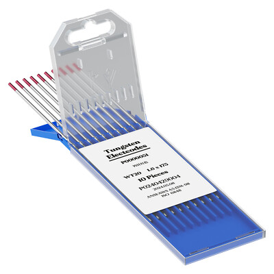 TIG Welding Tungsten Electrode Pure Tungsten 3/32'' x 7'' (Red, EWP) 10-pk US Shop