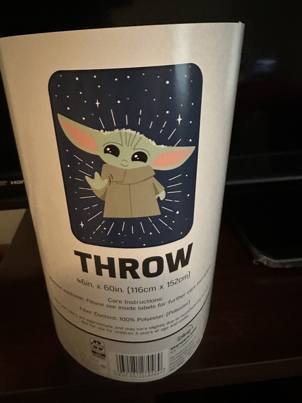 Baby Yoda Plush Soft Blanket Throw New 46x60 The Mandalorian Disney