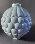 Blue Milk Glass Lightning Rod Ball Dot Ribbing Quilted Button Bubble B