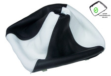 Schaltsack Fur BMW Series 3er E36 1991-1999 Leder Schwarz/Weis Naht Rot + Rahmen