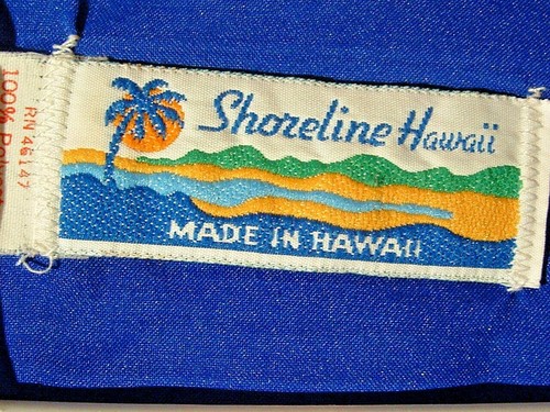 SHORELINE HAWAII, MEN'S SHIRT, XL, MADE IN HAWAII, BLUE, SAILBOATS, POLYESTER - Picture 4 of 8
