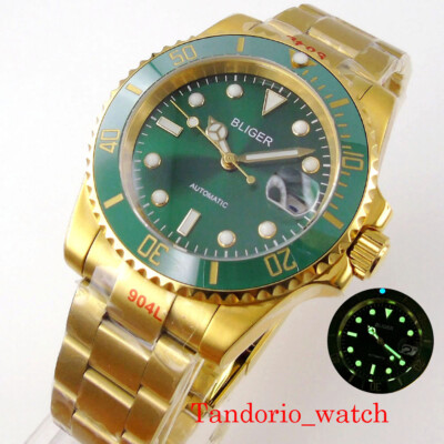 40mm Bliger Green Dial Sapphire Glass NH35A MIYOTA 8215 PT5000 Automatic Watch