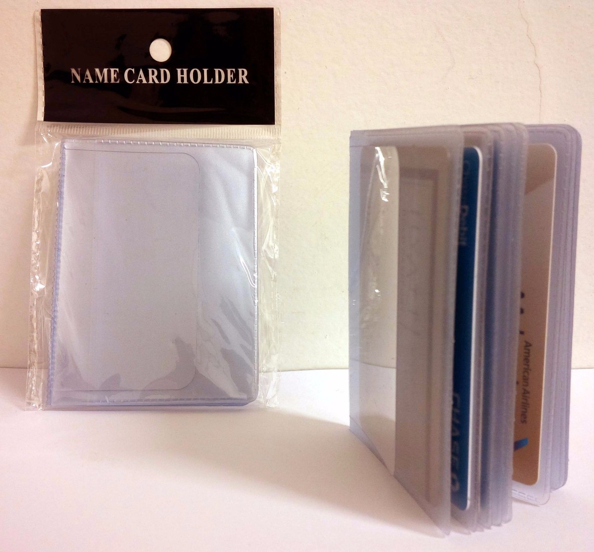 Set Of 4 16-Page Credit Card Holder Plastic Clear Wallet Photo