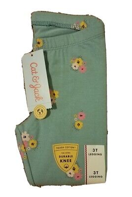 NEW Cat & Jack Toddler Girl s Green Floral Print Leggings NEW Cat & Jack Toddler Girl s Green Floral Print Leggings