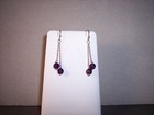 Sterling silver 6mm faceted 4 round purple amethyst dangle earrings hook — photo 5